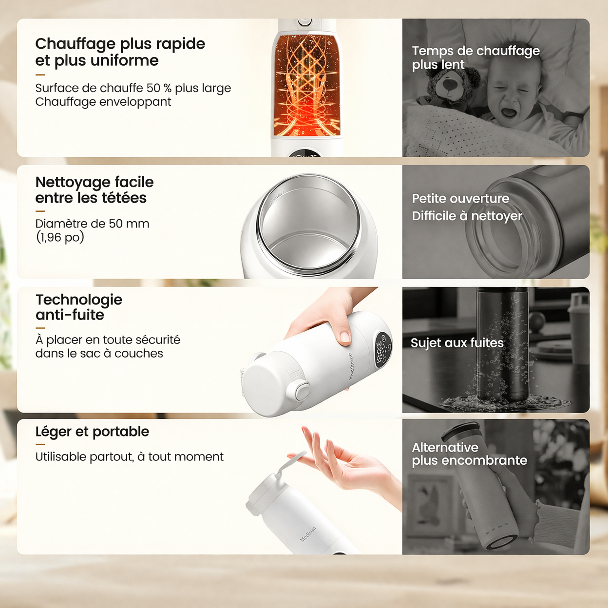Chauffe-biberon portable 500 ml
