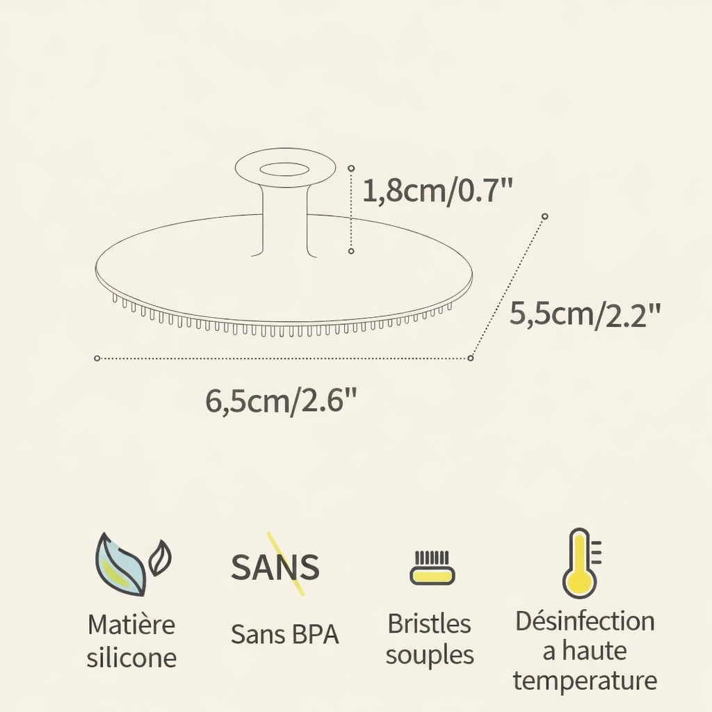 Brosse de bain en silicone