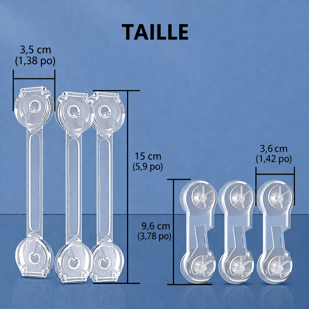 Lot de 5/10 verrous de sécurité pour placard