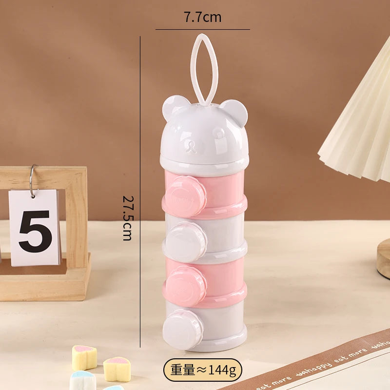 Boîte doseuse de lait en poudre – 4 compartiments portable