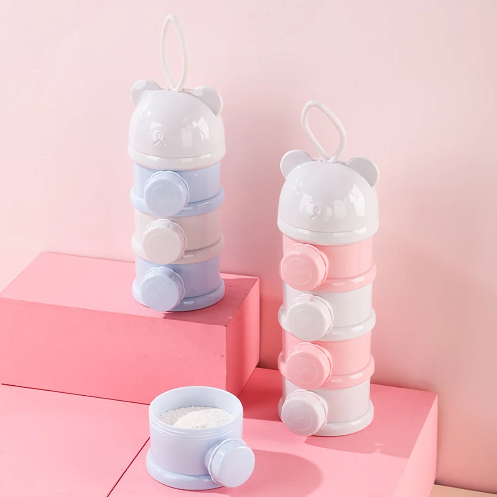 Boîte doseuse de lait en poudre – 4 compartiments portable