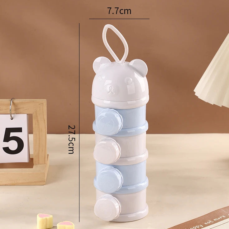 Boîte doseuse de lait en poudre – 4 compartiments portable