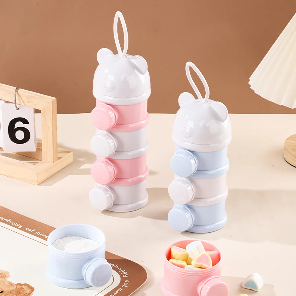 Boîte doseuse de lait en poudre – 4 compartiments portable