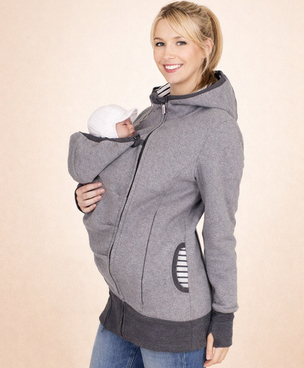 Sweat à capuche  porte-bébé kangourou