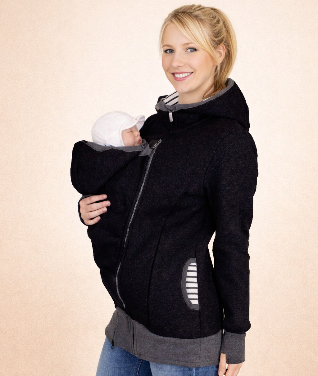 Sweat à capuche  porte-bébé kangourou